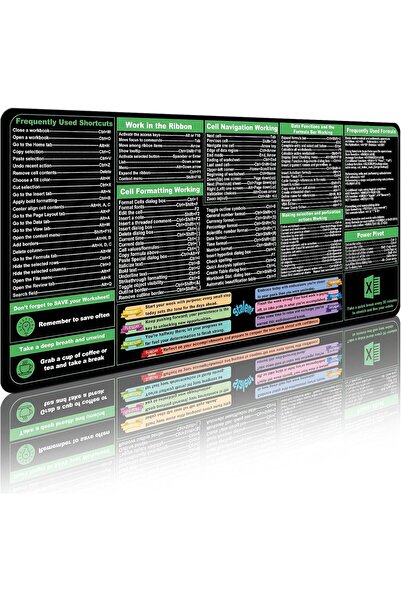 Generic Stalent Excel Shortcuts Mouse Pad, 35.4"x15.7" Keyboard Shortcut Mous...