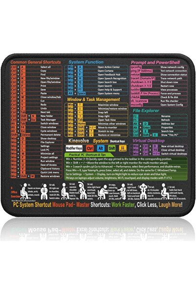 Generic لوحة ماوس مزودة باختصارات ويندوز - لوحة مكتب صغيرة مزودة بدليل اختصار...