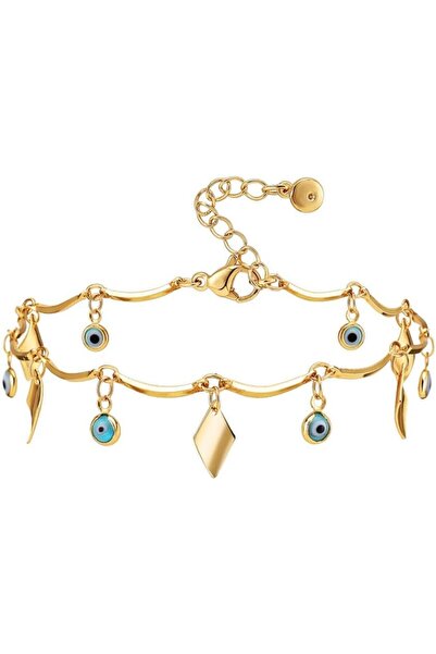 Generic Evil Eye Bracelets 18K Real Gold Plated Evil Eye Bracelet Anklet Adju...