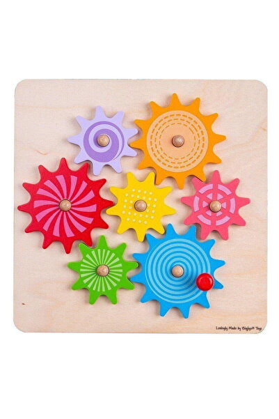 BIGJIGS Toys Puzzle din lemn cu rotite