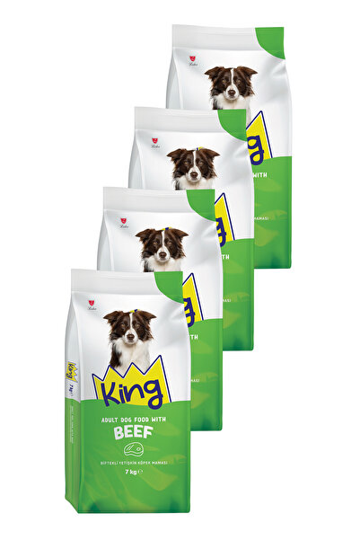 King Biftekli Yetişkin Köpek Maması 4 x 7 Kg
