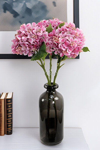 Yapay Çiçek Deposu Yapay Pıtırcıklı Ortanca Dalı 50 cm Pudra Pembe