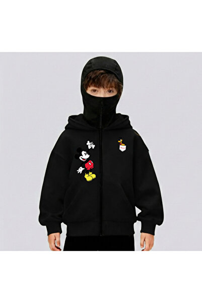 Flaubert Snow Mask Ninja Unisex Zippered Sweatshirt Cardigan 3 Yarn Thick Zip...