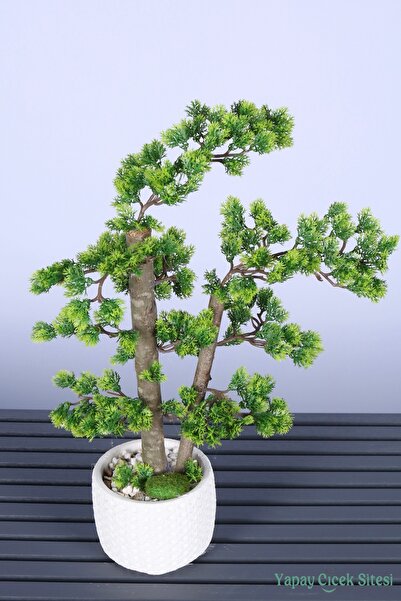 Yapay Çiçek Sitesi Dekoratif Saksıda Yapay Bonsai Ağaç 55 Cm