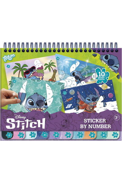 Totum Книжка за оцветяване и стикери с цифри - Стич