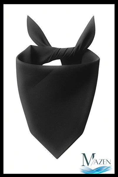 MAZEN Black Color Multi-Purpose Cotton Bandana Scarf 50X50