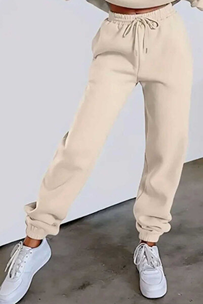 Swana High Waist Fleece Lined Jogger Thick Solid Color Winter Elastic Cuff Sw...