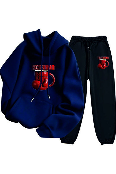 HOFFNUNG Casual Tracksuit Set Boxing Coffee Outdoor Spring/Summer Full Hoodie