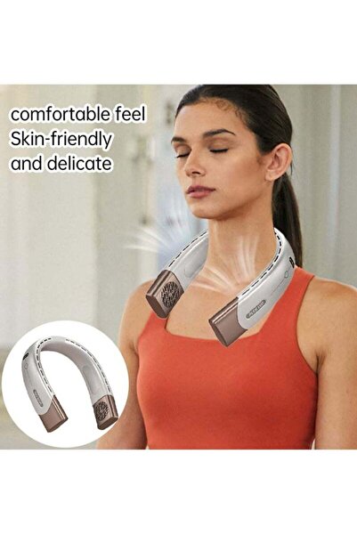 Generic LED Neck Fan, 360° Cooling Airflow, USB Rechargeable Bladeless Portab...