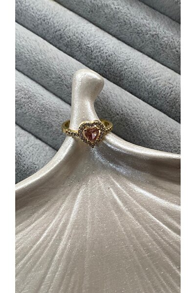 SELUVİA خاتم نسائي قابل للتعديل مرصع بحجر الزركون على شكل قلب باللون الوردي -...