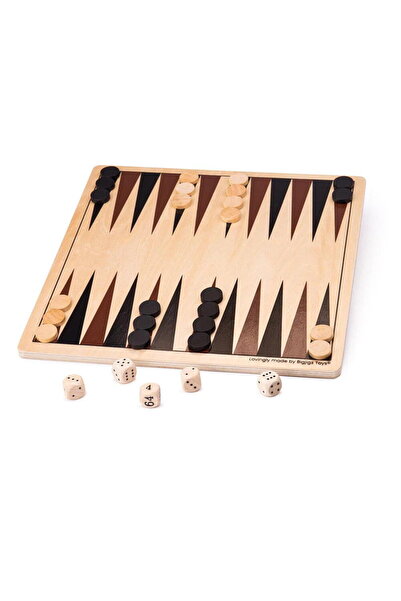 BIGJIGS Toys Wooden backgammon game