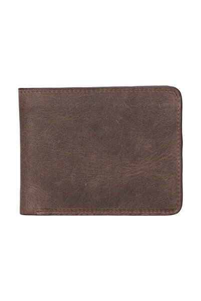 AbbasShop Pier Leather Men's Wallet Dark Brown