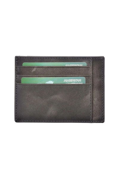 AbbasShop Leather Card Holder Blwl018 Tn18Ef Gray