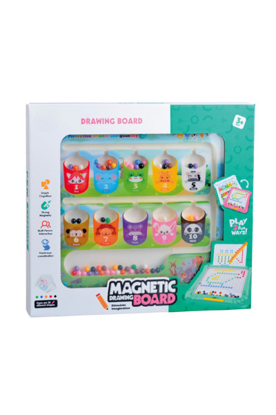 Bufnitel Дъска за рисуване 2 в 1 с магнити - цветове и цифри