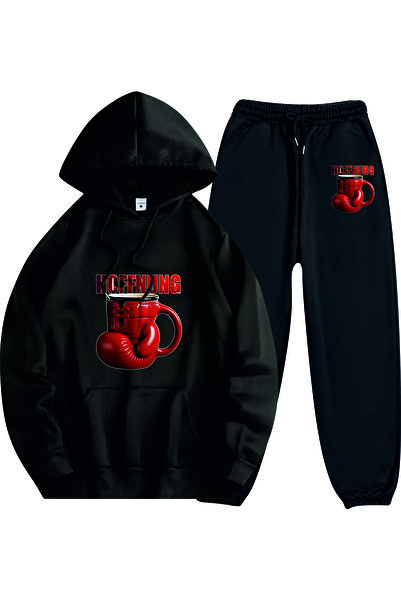 HOFFNUNG Casual Tracksuit Set Boxing Coffee Outdoor Spring/Summer Full Hoodie