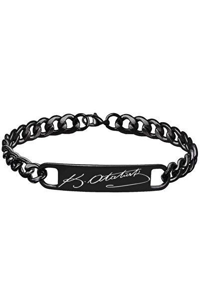 Takı Dükkanı K. Ataturk Signed Unisex Women's Men's Stainless Steel Bracelet ...