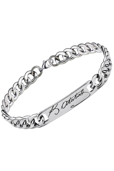 Takı Dükkanı K. Ataturk Signed Unisex Women's Men's Stainless Steel Bracelet ...