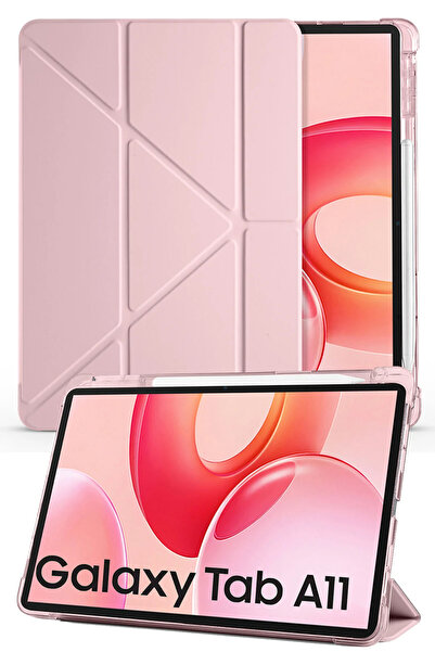 Nezih Case Samsung Galaxy A11 8.7 İnç X130 Uyumlu Kalem Bölmeli Uyku Modlu Ak...