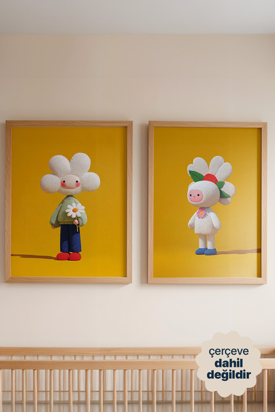 Persona Istanbul Artificial Collection "Flower Buds" - Peluş Dokulu 2'li Çocu...