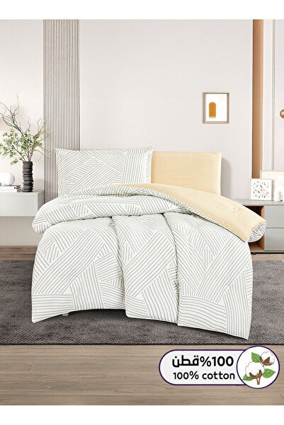 Melen Single and a half summer bed sheet set, 100% cotton - 4 pieces - Fits a...