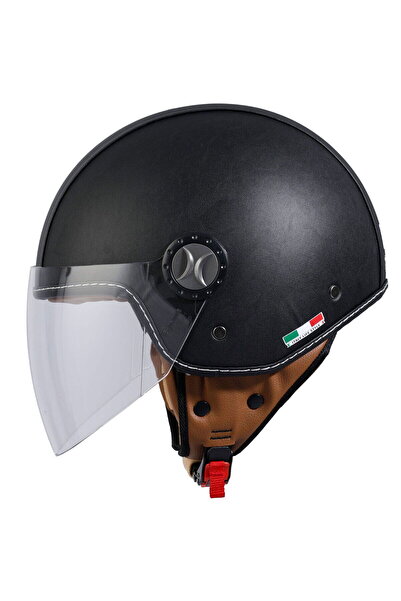 Sway 701 Deri Açık Kask (Siyah)