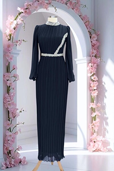 Amine Hüma Sima Abiye Elbise Siyah