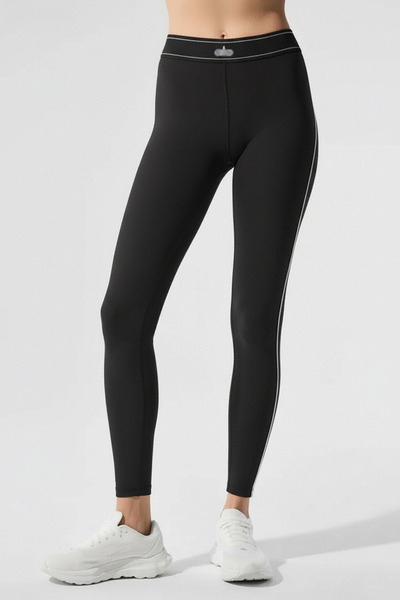 HepsitrentStore Black Color Slim Fit Striped Model Skinny Leggings