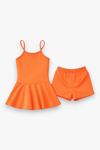 My Kids Wear Girl's Waitress Swimsuit Dress and Shorts 2-Piece Set 12423