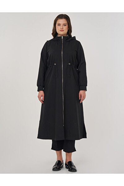 Kayra قبعة بقلنسوة وياقة عالية سوداء 14022