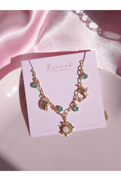 Reorah Collection Blue Summer Night Charm Necklace