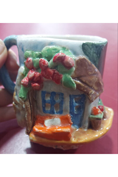 esdekor كوب كبير سيراميك مصنوع يدويا 10 سم 1 قطعة