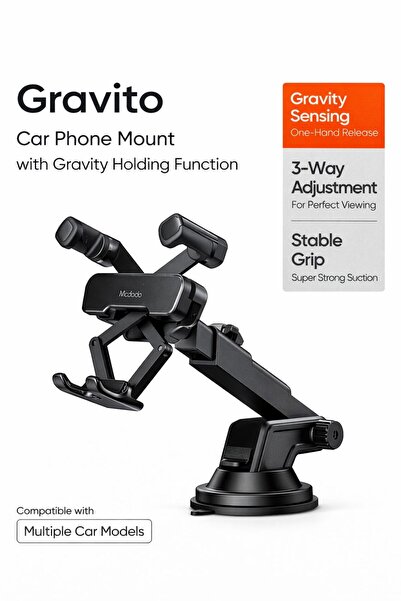 Mcdodo Gravito 3 Yönlü Ayarlanabilir Vantuzlu Sabit Tutuş Güçlü Vakum Araç İç...