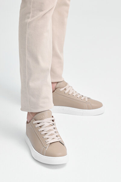 Tonny Black Men's Beige Poly Sole Lace-Up Casual Sports Shoes