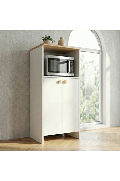 FSC Mobilya Mikrodalga Fırın Bölmeli Çok Amaçlı Mutfak Dolabı – Beyaz / Safir...