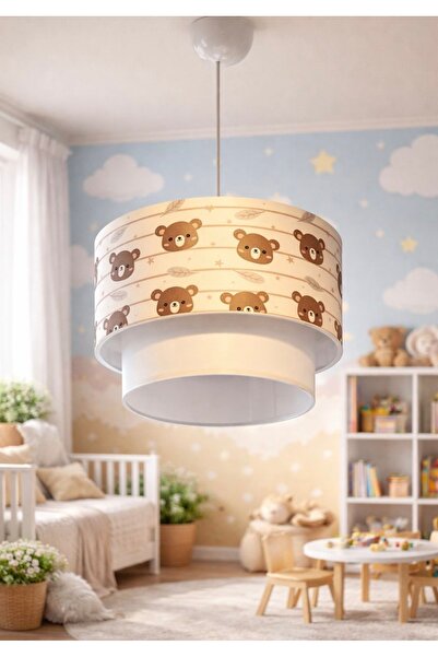 Emg DesiGn Çocuk Sarkıt Avize İki Katlı Pasta Beyaz