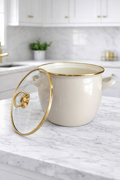 CookaHome Cooke Home 18 cm Emaye Yoğurt Bakracı 4 Litre Cam Kapaklı Şişme Yoğ...