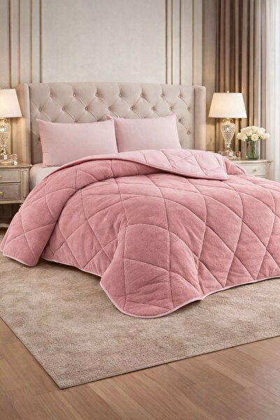 CARYUM Double 4-Piece Welsoft Powder Color Sleeping Set