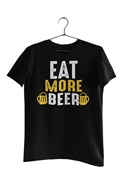 Generic (Unbranded) Tricou negru Malfini, Eat More Beer, mărimea L