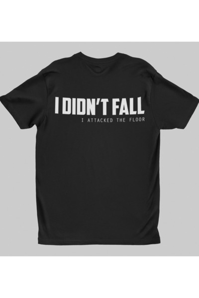 Generic (Unbranded) Malfini Black T-Shirt - "I Don't Fall" - Size M