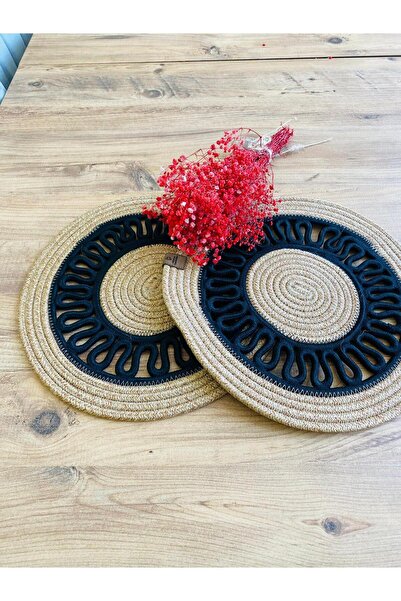 bestbeler Presentation Plate Mat Jute Placemat American Service Set of 2