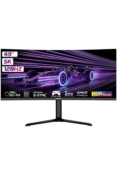 majesty 49" Curved Gaming Monitor Dual QHD 5K | 120Hz | 1ms | HDR | VA | HDMI...