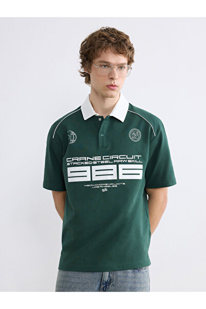 LC Waikiki Peak New Season Polo Neck Printed Men's T-Shirt