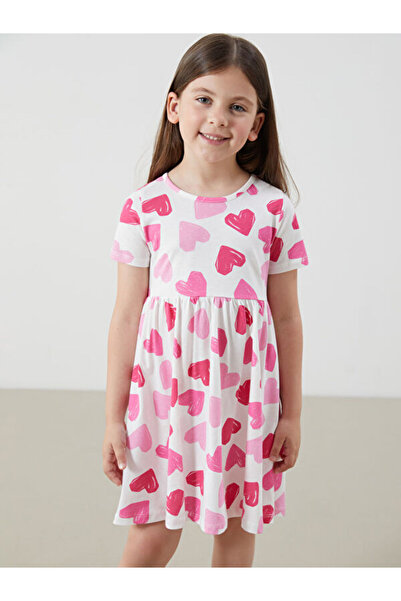 LC Waikiki Rmz Gi̇yi̇m Farkiyla Zero Roba Collar Printed Girls' Combed Cotton...