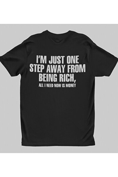 Generic (Unbranded) Malfini T-Shirt, "I'm Just One Step", Size M, Black