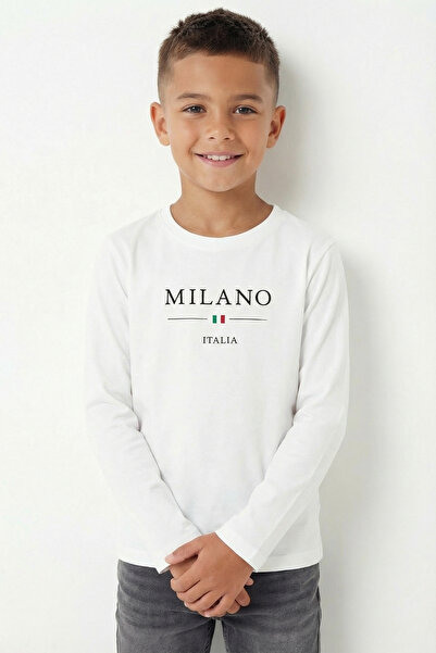 par lingerie pl Baskılı Erkek Çocuk Uzun Kollu Tişört B6