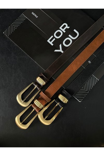 Fiori 3-Piece Buckle Bridge Women's Belt, Trouser Belt, Coat Belt, Dress Belt, Shirt Belt