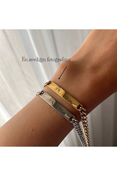 SERENİTY AKSESUAR ÇELİK RESİMLİ VE TARİHLİ ANI ÇİFT BİLEKLİĞİ (SEVGİLİLER GÜNÜ)
