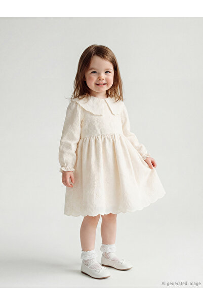 LC Waikiki فستان طفلة بياقة مطرزة