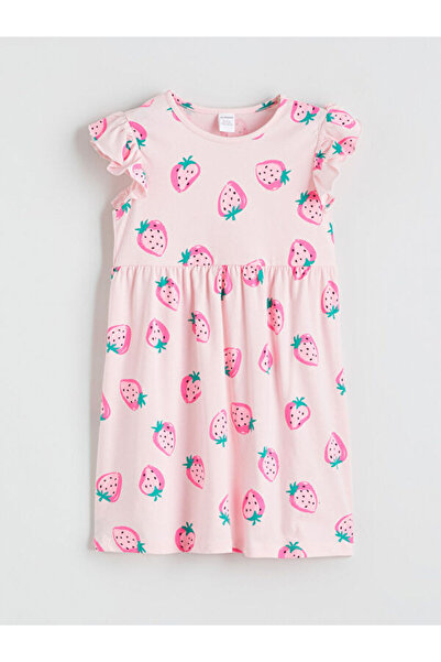 LC Waikiki Rmz Gi̇yi̇m Farkiyla Flower Embroidered Girls' Dress