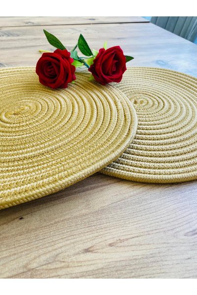 bestbeler Presentation Plate Mat Jute Placemat American Service Set of 2